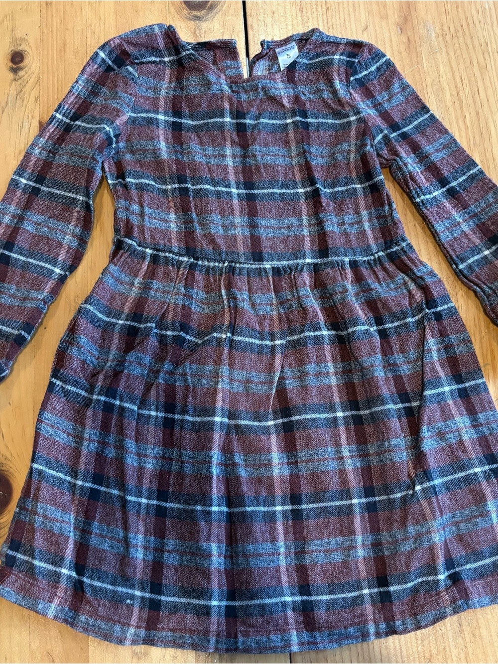 Carter's Rust and Blue Plaid Long-Sleeve Kids Dress